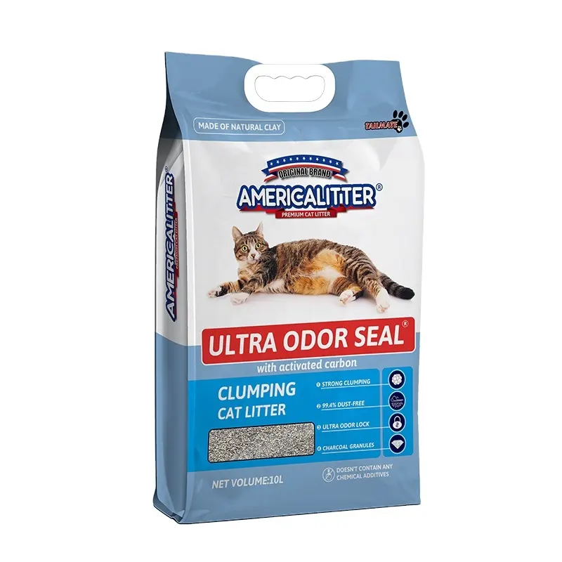 Maca de gato de bentonita para animais de estimação, maca de gato de América com vedação de ultra odor para gatos, maca de gato de bentonita para animais de estimação, mais vendida