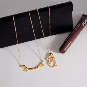 Ensemble de colliers superposés pour usage quotidien, plaqué or 18 carats, en acier inoxydable, avec pendentif Teckel en zircon, réglable, étanche, bijoux pour femmes - Product Image 5