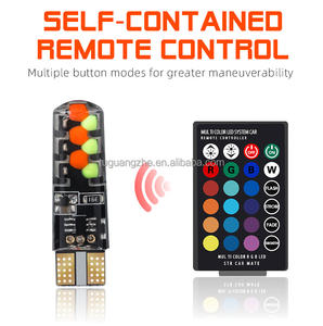 หลอดไฟ TGZ RGB COB T10 12V ซิลิโคน พร้อมรีโมทคอนโทรล 168 ไฟ<span class=keywords><strong>แฟลช</strong></span> ไฟสปอตไลท์ 194 ไฟเลี้ยว<span class=keywords><strong>ข้าง</strong></span> W5W ไฟอ่านหนังสือในรถยนต์ - Product Image 2