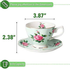 <span class=keywords><strong>Tazze</strong></span> <span class=keywords><strong>da</strong></span> tè e piattini rotondi bianchi all'ingrosso personalizzati di alta qualità in ceramica Peony coffee teacups e piattini - Product Image 6
