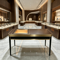 Comptoir de bijouterie de luxe sur mesure en acier inoxydable avec éclairage LED, table de caisse pour bijoux, présentoir de montres et de diamants