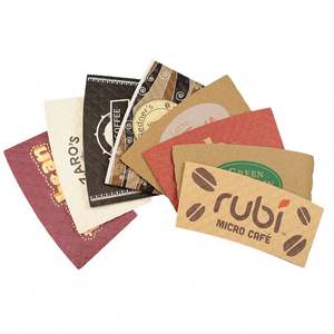 Manchons personnalisés jetables biodégradables imprimés en papier kraft brun pour gobelets à café chauds - Product Image 1