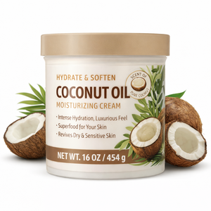 Crème hydratante à l'huile de coco en marque propre |   Crème pour le visage, le corps et les mains OEM non grasse |   Hydratation pour peaux sèches et sensibles - Product Image 1