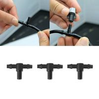 Raccord en T barbelé 4,7 mm pour irrigation goutte à goutte en serre, accessoire de jardinage pour micro-tuyau de pelouse