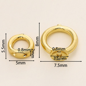 18k Gold Plated Beaded Hat Frame Double Hole Connector For <b>Bracelet</b> Making Jewelry Findings Round <b>Copper</b> DIY Accessories - Product Image 2