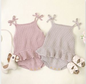 Primavera body body senza maniche body bebè lavorato a maglia tutina graziosi <span class=keywords><strong>vestiti</strong></span> per bambini con <span class=keywords><strong>volant</strong></span> - Product Image 2