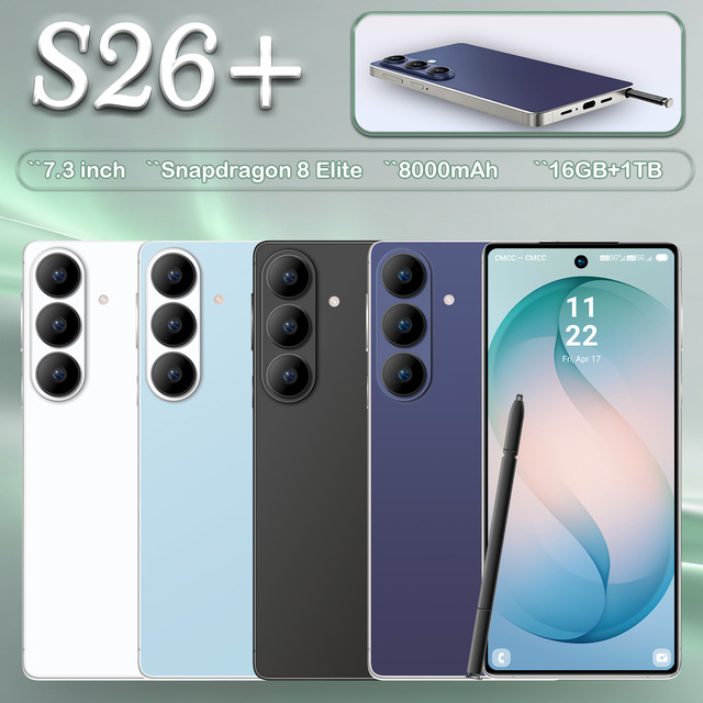 S26+ Luxury Business Android Smartphone Real 4G LTE 7.3 Inch Large Screen 16GB RAM