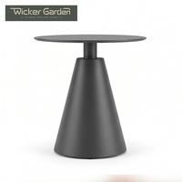 Ensemble bistrot de patio 3 pièces, chaises longues d'extérieur en corde tressée avec table ronde, structure en aluminium, coussin de siège imperméable, jardin, balcon