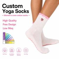 Chaussettes de yoga et de Pilates pour femmes, en coton tricoté, à côtes bulles, antidérapantes, avec logo personnalisé, pour l'été – Qualité OEM supérieure