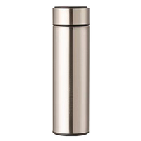 Bouteille d'eau isotherme moderne minimaliste noire mate en acier inoxydable à double paroi, gourde de voyage, tasse à café
