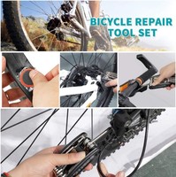 Kit d'outils de réparation de vélo 16-en-1 en ABS et métal, gadget de survie multifonction pour cyclisme en extérieur et camping, patch multifonction léger de 512g pour hommes