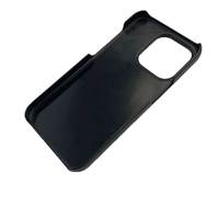 Coque intérieure de téléphone portable en PC dur rainuré pour envelopper le cuir caméra en relief, étui de téléphone brut en plastique dur noir avec rainure