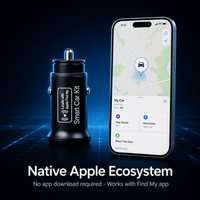Pelacak Navigasi GPS Mini Kaifute dengan Penentuan Posisi AGPS Pengisian Daya Dua Port Berbahan Aluminium Alloy untuk Perangkat IOS (KEYS)