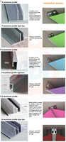 Profilé en aluminium pour plafond tendu, pour types de plafonds tendus, systèmes de panneaux de plafond tendu en PVC, outils et accessoires pour profilés