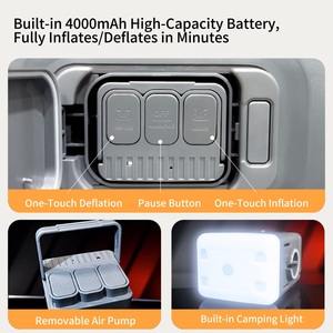 Materasso Gonfiabile con Schienale - Pompa Automatica <span class=keywords><strong>per</strong></span> Uso Interno/Esterno, Misure Singola/Matrimoniale, Letto <span class=keywords><strong>da</strong></span> <span class=keywords><strong>Campeggio</strong></span> Portatile - Product Image 4