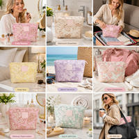 Pochette de maquillage en Tyvek pour femmes, imprimé fleurs d'hibiscus hawaïennes, fermeture éclair, étanche, pour voyage, pochette cosmétique en Tyvek pour femmes