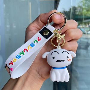 Phim hoạt hình 3D dễ thương <span class=keywords><strong>Shin</strong></span> <span class=keywords><strong>chan</strong></span> búp bê móc khóa với dây đeo cổ tay bán buôn chìa khóa xe trang trí cô gái Quà Tặng chống mất phụ kiện vòng chìa khóa - Product Image 6