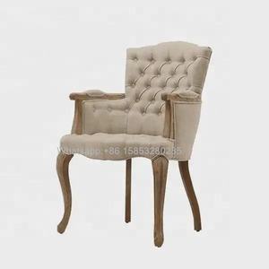 Meubles de salon Style français moderne Vintage Beige Chaise Louis Tapissée Ensemble de <span class=keywords><strong>2</strong></span> chaises de salle à manger - Product Image 4