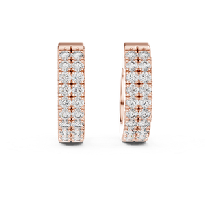 Boucles d'oreilles en diamant de culture pour femmes, plaquées or rose, bijoux chics, éclat radieux, cadeau pour mariage, occasion spéciale, mode quotidienne - Product Image 1