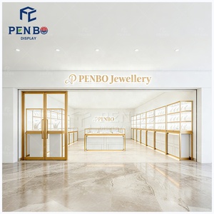 Vitrine de luxe en contreplaqué et verre pare-balles pour bijouterie, design intérieur personnalisé avec logo pour magasin de bijoux - Product Image 3