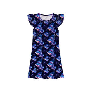 Vestido rojo con estampado de béisbol para niña pequeña, modelo GSD3904, de boutique, venta al por mayor, conjunto de falda con mangas voladas para bebé. - Product Image 4