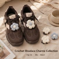 Breloques de lacets de chaussures vintage bohèmes, décorations faites à la main, accessoires DIY, breloque de chaussure fleur au crochet pour chaussures décontractées