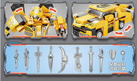 Haute qualité 2in1 jaune abeille déformation coccinelle voiture Robot jouets populaire Cool enfants film Figure en plastique pour les garçons