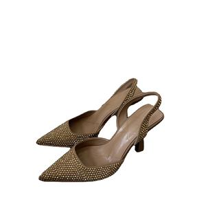 Nouvelles <span class=keywords><strong>mules</strong></span> à bout pointu d'été, noires, <span class=keywords><strong>cloutées</strong></span>, sexy, à talons hauts, sandales pour femmes avec dessus en fibre superfine - Product Image 5