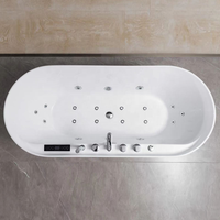 Baignoire autoportante moderne en acrylique avec 22 jets pour intérieur et extérieur