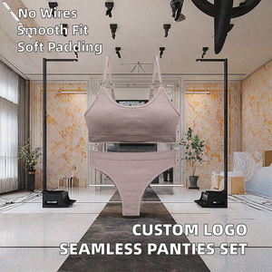 Conjunto de Lencería Deportiva sin Costuras con Logotipo Personalizado ODM para Mujer, Top Corto Sexy con Relleno y Copa Completa, sin Varillas, Transpirable - Product Image 2