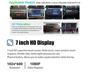 Radio de coche Android 7 '9 pulgadas para BMW E46 1998 ~ 2006 con Carplay inalámbrico Android función automática estéreo <span class=keywords><strong>Multimedia</strong></span> para coche - Product Image 5