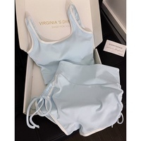 Sommer Pure Desire Style Gürtel-Top mit Brustpolster Yoga Zweiteiler Damen Neuer Stil Oberbekleidung Figurbetont Spandex/Polyester
