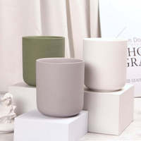Pot à bougie vide en céramique mate de luxe, écologique, pour décoration intérieure, bougie parfumée de Noël, personnalisable
