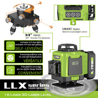 Niveau laser rotatif industriel 3D12 avec faisceau de lumière verte à 16 fils pour les projets de bricolage à domicile