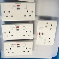 Vente en gros de prises RCD 13 A 1 Gang 2 Gang Prise DP verrouillée RCD commutée avec prise protégée RCD 30mA standard BS