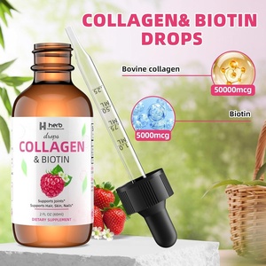 Colágeno de marca blanca ODM/OEM para el crecimiento del cabello, alto soporte antioxidante, piel radiante, uñas fuertes, colágeno, gotas de biotina - Product Image 2