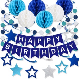 Bannière colorée de <span class=keywords><strong>joyeux</strong></span> <span class=keywords><strong>anniversaire</strong></span> avec drapeau en papier, couronne, flotteur à remous, ensemble de décoration de fête de gland rotatif de <span class=keywords><strong>guirlande</strong></span> - Product Image 3