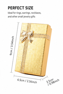 Caja de Regalo de Papel Dorado Personalizada con Tapa y Base, Cinta de Satén, Cartón Rígido, Caja Misteriosa Vacía para Pequeños Regalos de Belleza - Product Image 6
