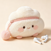 Étui de protection pour Airpods 1 2 3 Pro en peluche douce rose avec anneau en silicone, motif mignon de fille cerise en 3D