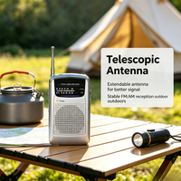 Radio de poche compacte FM/AM en gros, avec clip ceinture et antenne télescopique, fonctionne sur piles pour usage domestique d'urgence