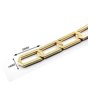 High quality fashion design gold plated brass chains for wallet bag purse