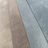 Tissu en cuir PU avec effet délavé, résistant à l'abrasion, pour vêtements et accessoires