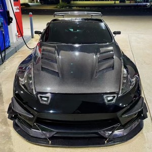 YX 新型高品質リアルカーボンファイバーエンジンフードボンネット 日産370Z Z34 2008-2019 ボルトオン 100%防水 強化強度 - Product Image 6