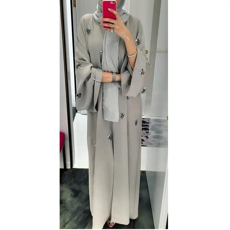 Abaya Dubai-Kimono Hijab musulmán para mujer, vestido de moda con lentejuelas bordadas, cárdigan, Túnica islámica, ropa de Turquía, venta al por mayor