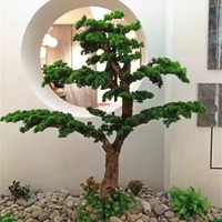 Arbre artificiel Prix de gros Bonsaï artificiel Pin Intérieur Extérieur Maison Hôtel Décoratif Pin vert