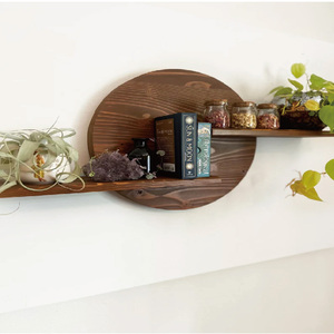 Gỗ Tường Nghệ Thuật Bằng Gỗ Treo Nổi Tường Gắn Kết Vòng Tròn Kệ Hiển Thị Nhà Máy Đứng Tròn Thông Tư Kệ - Product Image 1