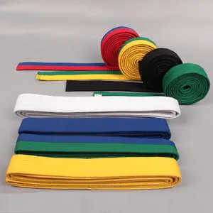 Настраиваемый вышитый логотип цветной хлопковый пояс для тхэквондо для боевых искусств