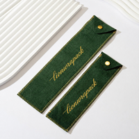 Pochette à bijoux en daim avec logo personnalisé Lionwrapack, bouton pression, pour bracelet long, montre, emballage, sac de rangement pour bijoux en velours doux
