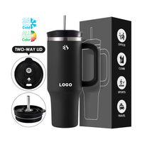Gobelet de voyage isotherme en acier inoxydable 40 oz Everich avec logo personnalisé, tasse à café avancée pour les vacances d'été avec couvercle à double ouverture, idéal pour les fêtes et les cadeaux