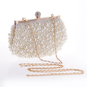 Wholesale Fashion Elegant Handmade Beaded <strong>Handbag</strong> Women Clutch Purse Lady <strong>Pearl</strong> Evening Bag - Product Image 2